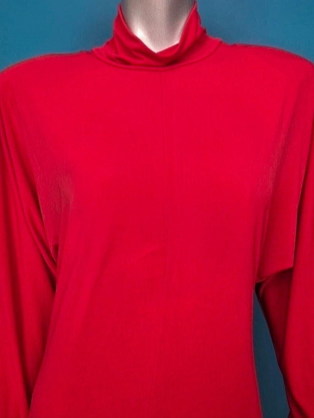 ๐๏ธ๐ASOS 80S Style Slinky Batwing Sleeve High Neck Maxi Dress In Red // (NWOT) - Picture 11 of 16